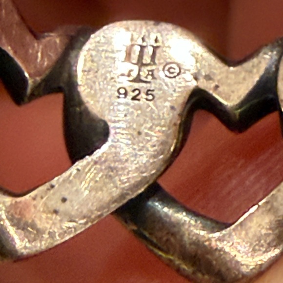 James Avery Sterling Silver Retired Heart Chain Link Ring 925 - Picture 6 of 7